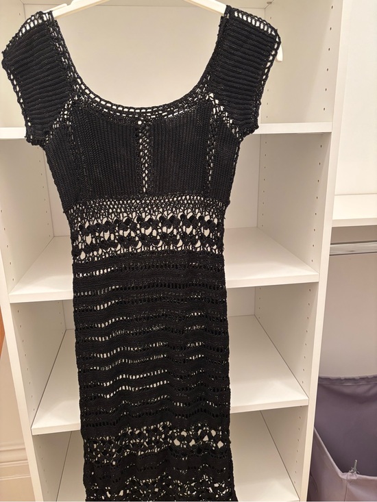 Hugo Buscati Dresses & Skirts - Hugo Buscati Black Crochet Knit Top
